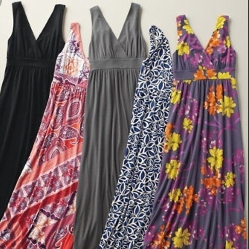 Garnet Hill Long Surplice Knot Floral Maxi Dress M - Picture 11 of 12